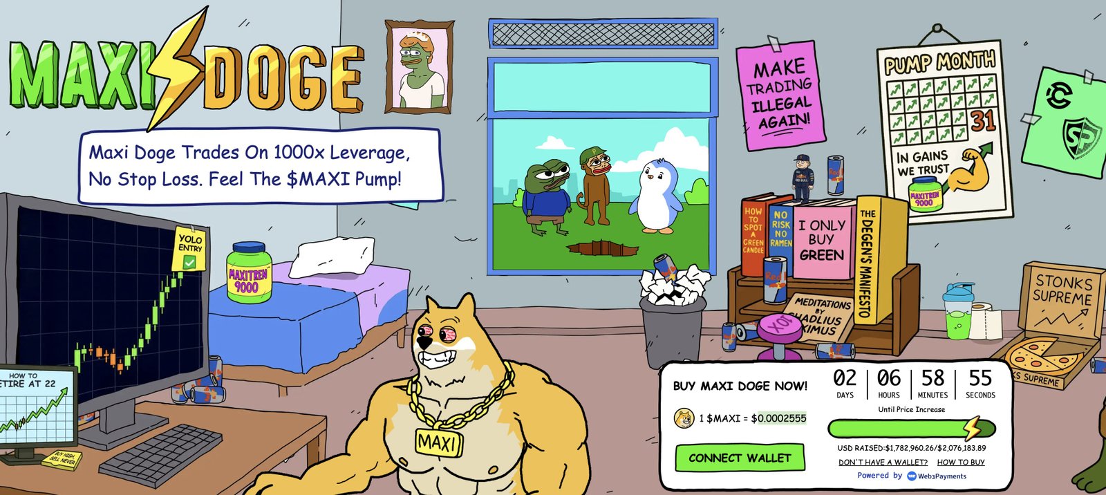 Maxi Doge website - best new crypto to buy.